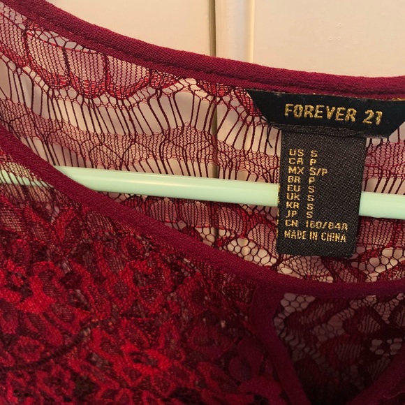 Forever 21 Maroon Lace Skater Dress - Picture 3 of 3